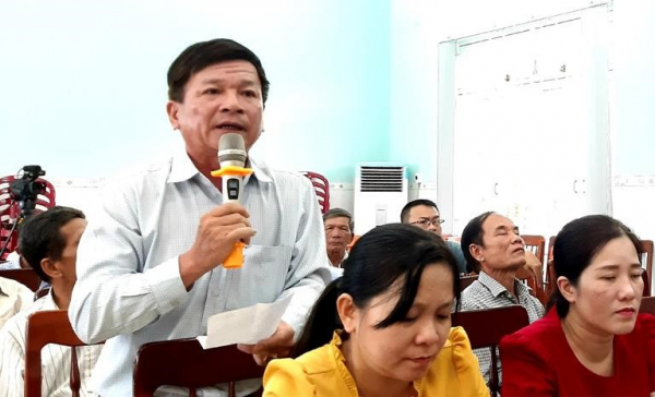 Cử tri huyện Nghĩa Hành, Quảng Ngãi kiến nghị với đại biểu HĐND tỉnh, huyện tại buổi tiếp xúc trước kỳ họp cuối năm 2022 - ẢNH N. DIỆU